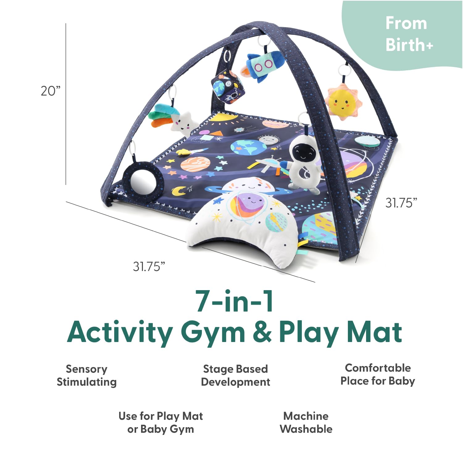 The Peanutshell soft padded play mat cushions newborn tummy time sessions
