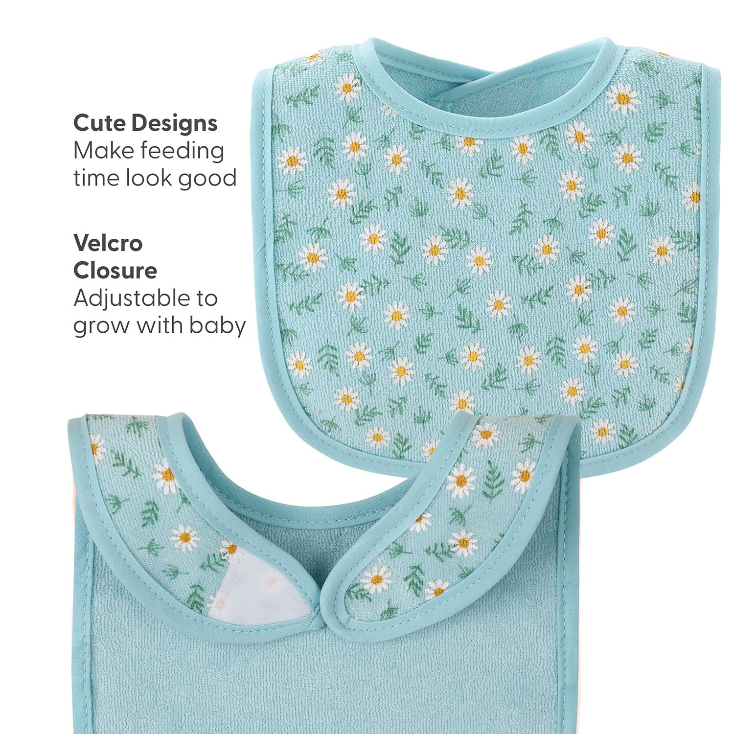 The Peanutshell soft terry fabric close-up shows gentle, absorbent material for baby skin.