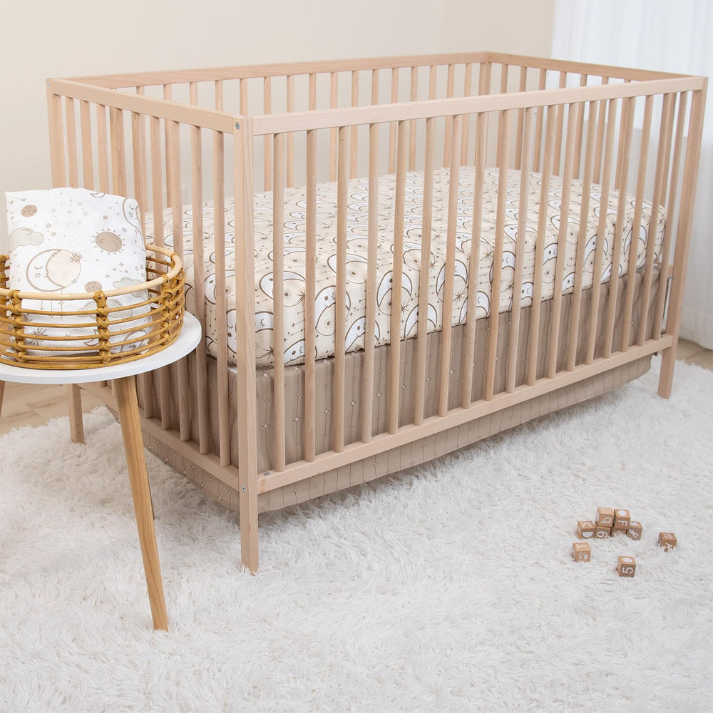 The Peanutshell Starry Skies nursery setup image for cohesive decor