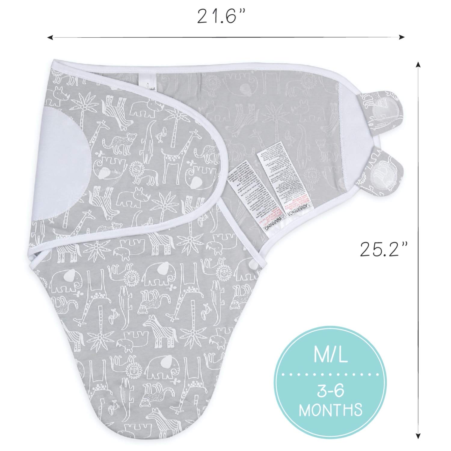 The Peanutshell swaddle blanket packaging-label image emphasizes unisex design