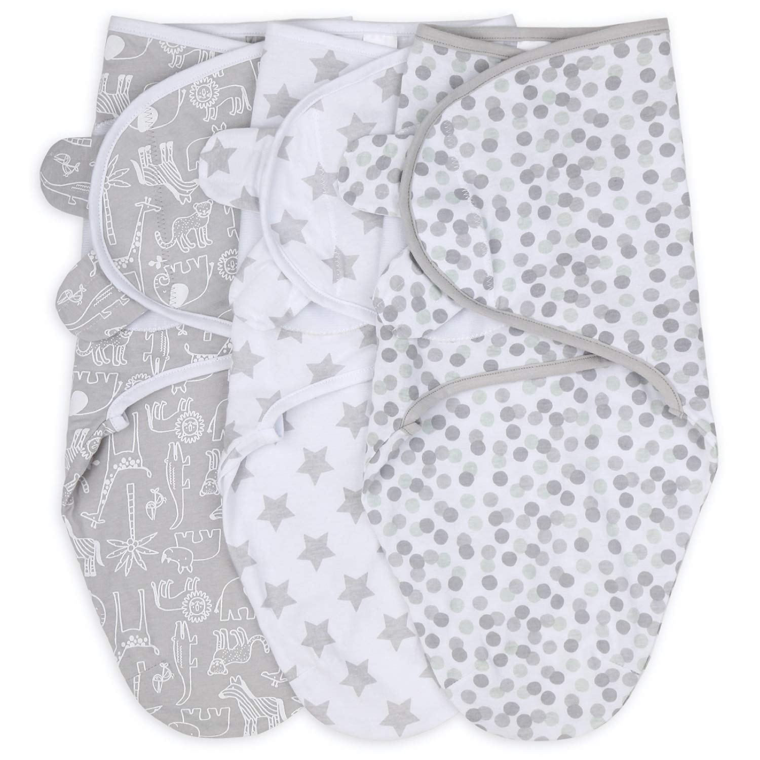 The Peanutshell swaddle blanket safari-animals design promoting cozy baby swaddling