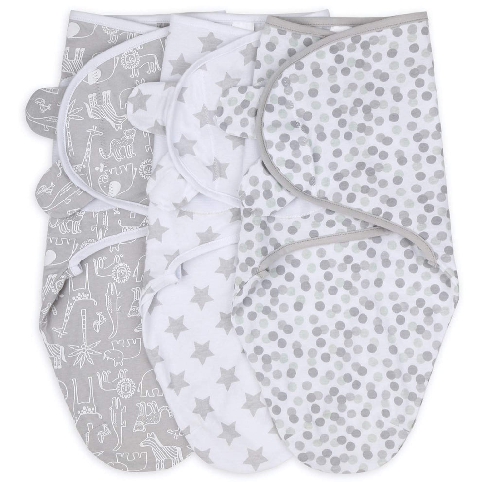 The Peanutshell swaddle blanket safari-animals design promoting cozy baby swaddling