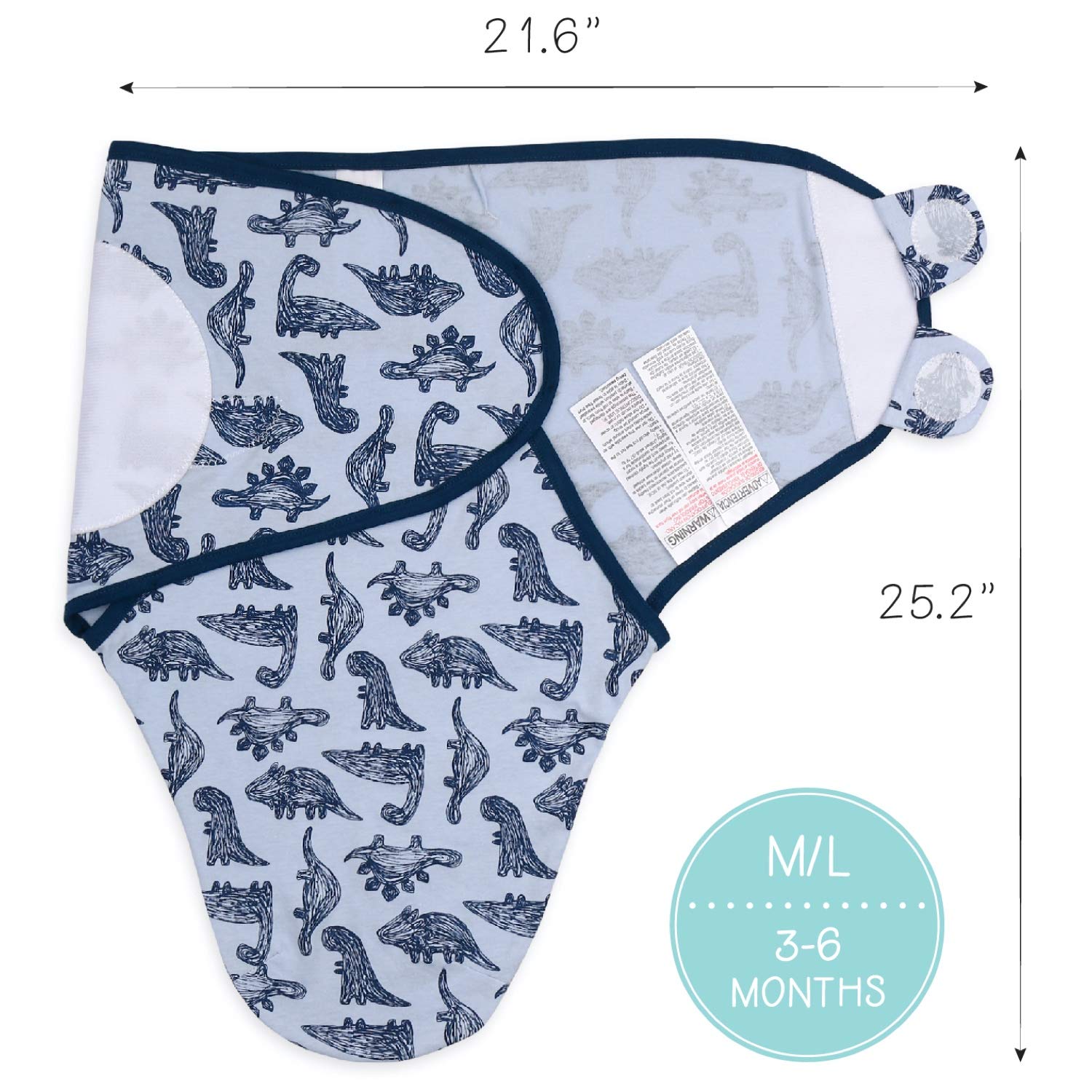 The Peanutshell blue dinosaur swaddle helps create a calm sleep ritual for babies.