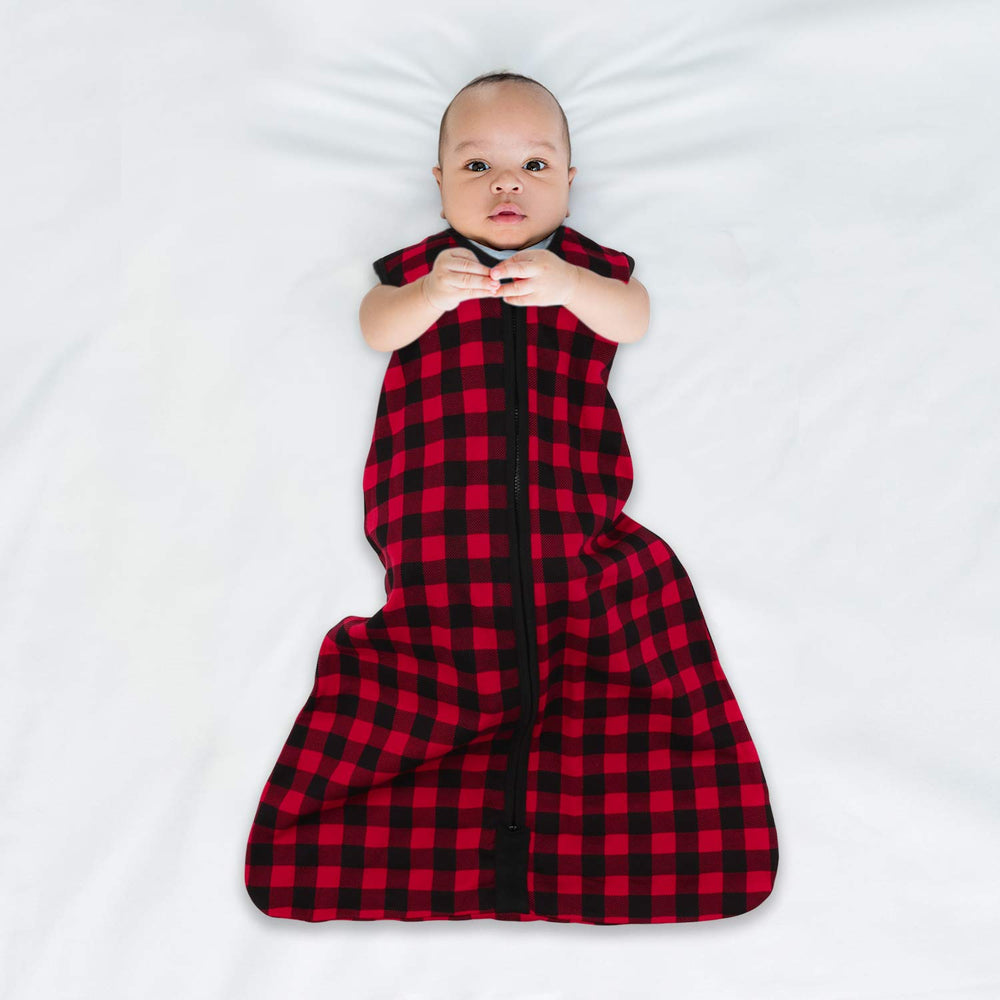 The Peanutshell sleep sack shows full-length zipper for quick diaper changes