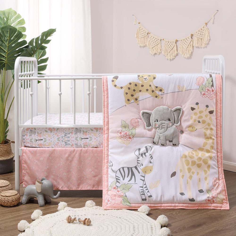 The Peanutshell Wildest Dreams crib quilt features safari animals for cozy, stylish nurseries that invite restful sleep.