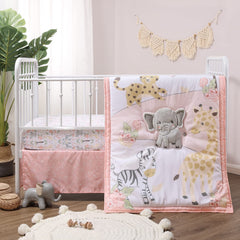 The Peanutshell Wildest Dreams crib quilt features safari animals for cozy, stylish nurseries that invite restful sleep.
