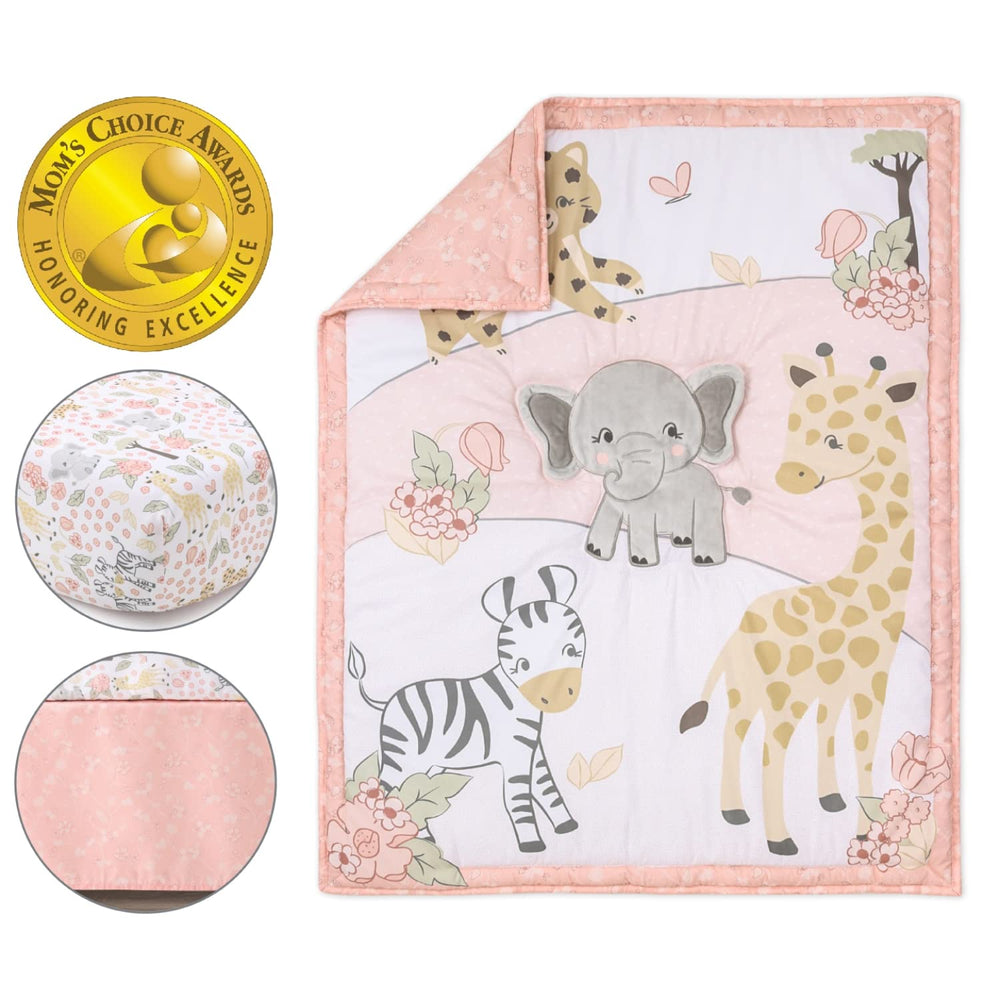 The Peanutshell Wildest Dreams fitted sheet provides a secure, snug fit for standard cribs and peaceful naps.