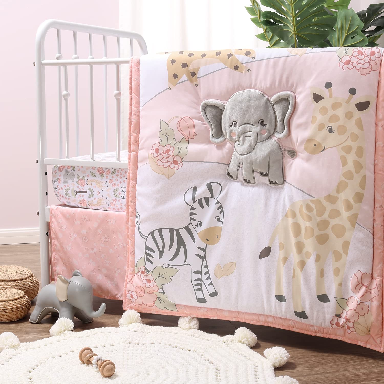 The Peanutshell Wildest Dreams bedding is machine washable for easy care.