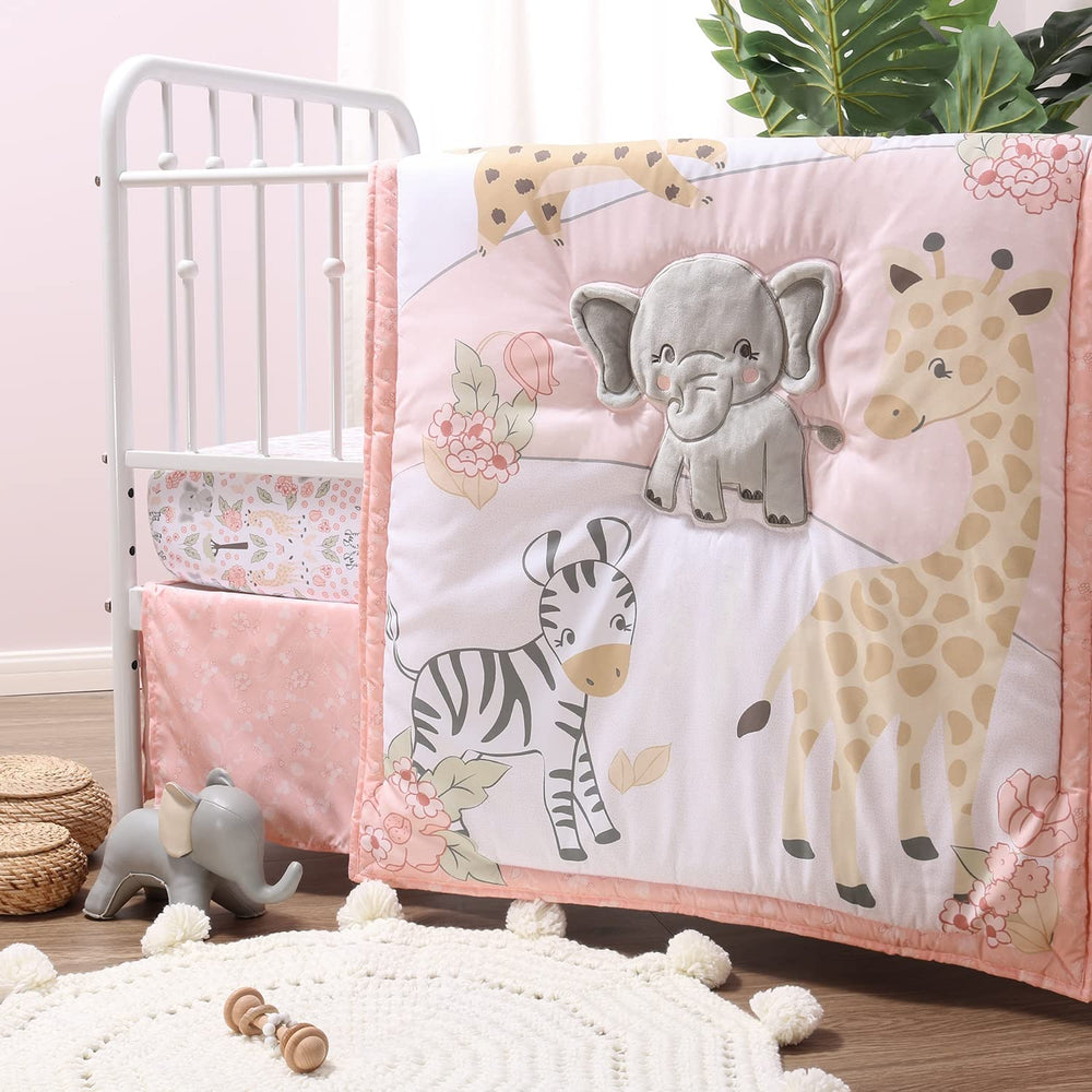 The Peanutshell Wildest Dreams bedding is machine washable for easy care.