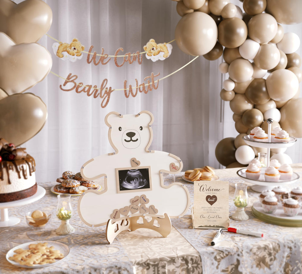 The Real Bossy Baby wooden hearts close-up for personalized messages and memories.