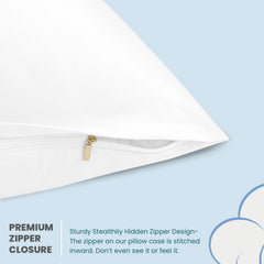 The Sky Bedding toddler pillowcase set on bed highlights soft, breathable texture