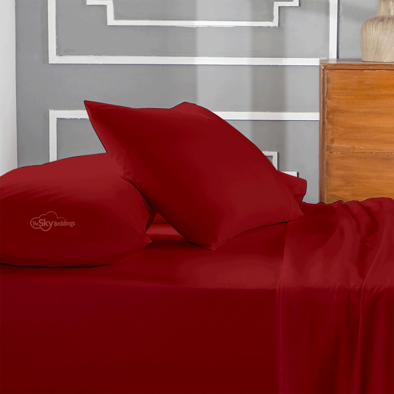 The Sky Bedding toddler pillowcase set 2-pack folded for easy travel storage and staging.