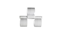 The Smarter Hook Tsh White close-up clip securing a nylon bag.