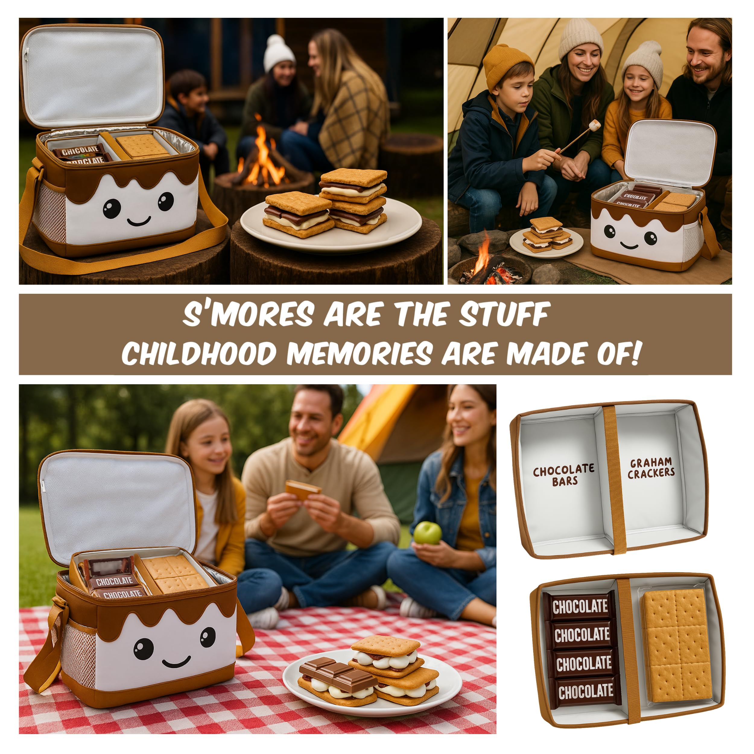 The S'mores Company S’mores Caddy side view shows compartments for easy access to ingredients.