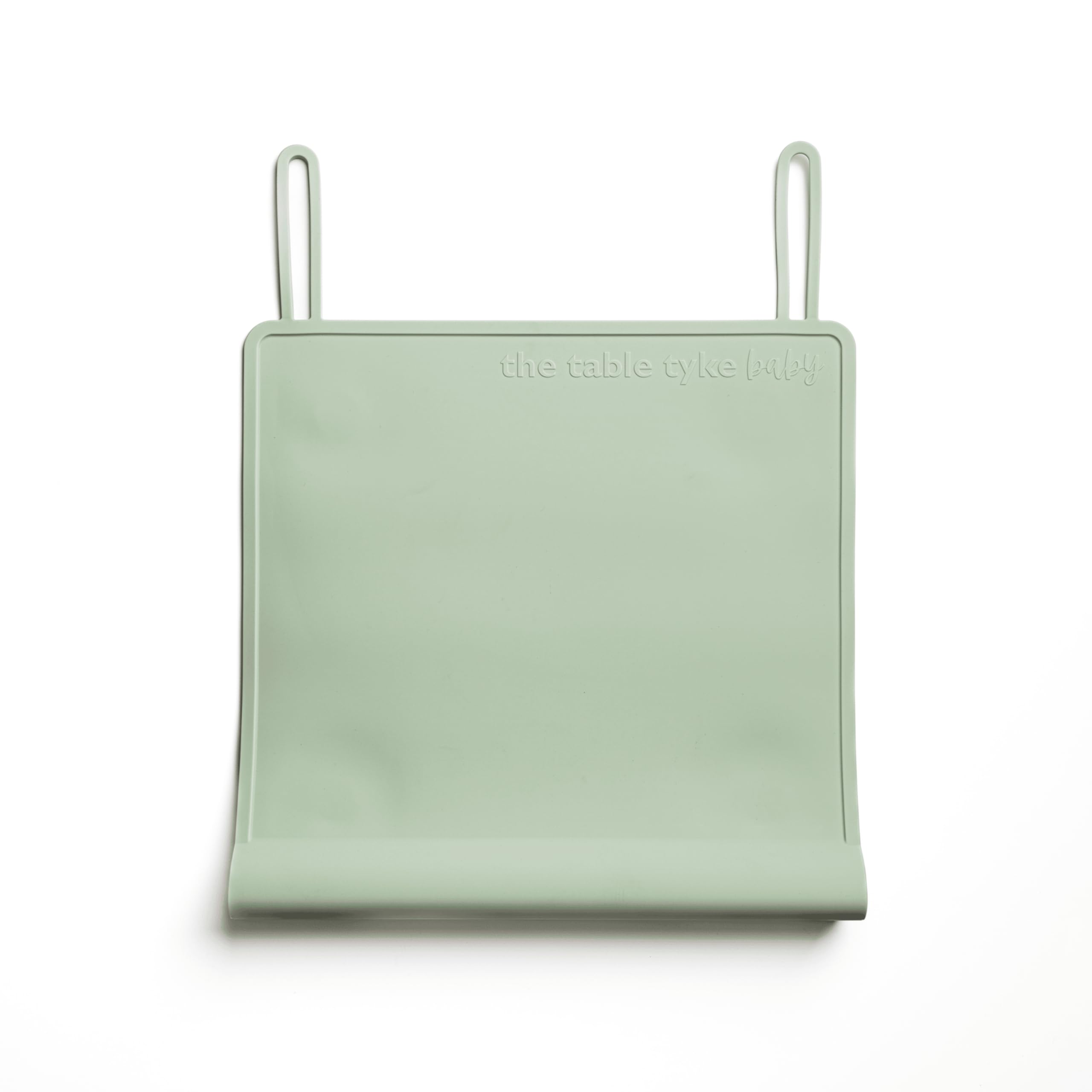 The Table Tyke silicone placemat edge-bumper sage-green protects little mouths from sharp table edges