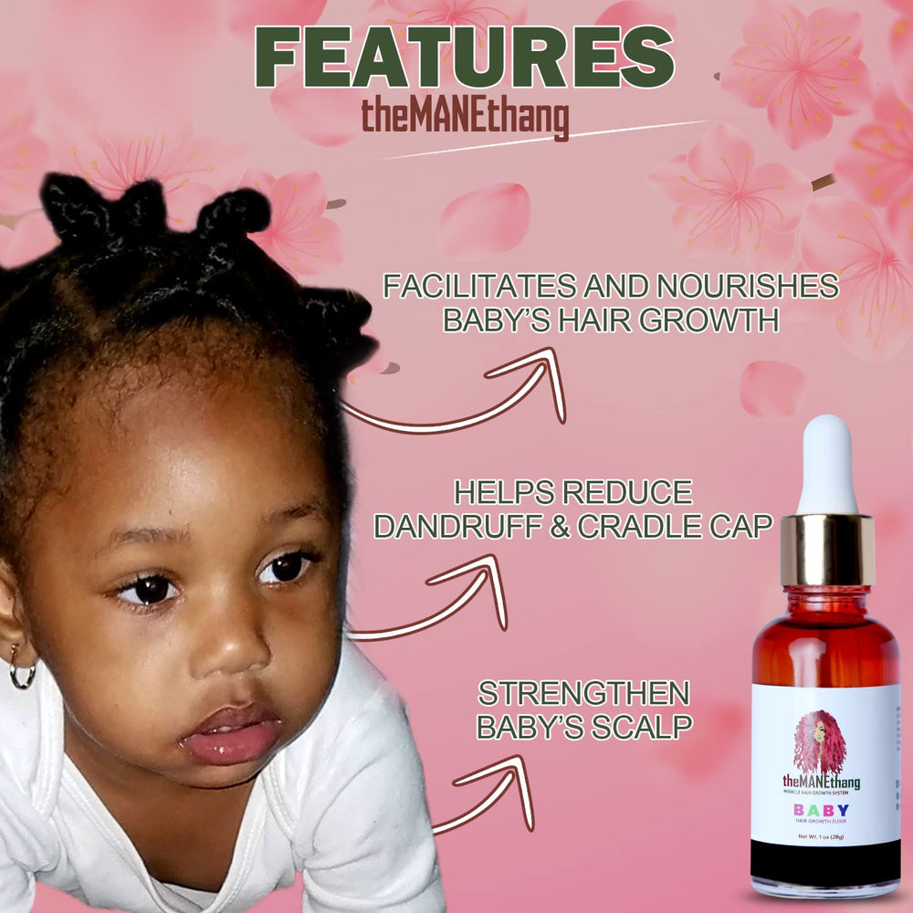 theMANEthang ingredients label highlights coconut, tea tree, castor, and alma oils for scalp nourishment.