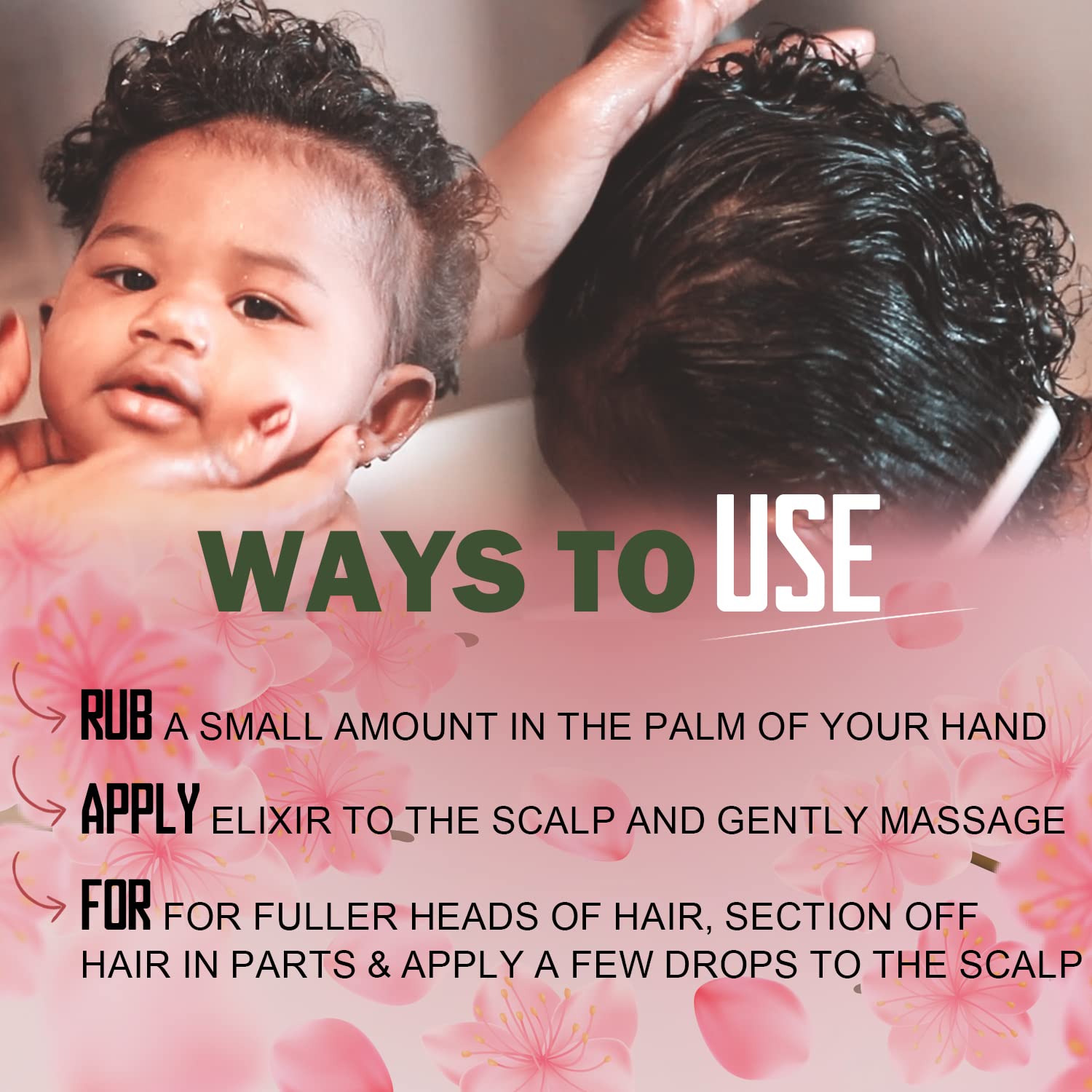 theMANEthang packaging image emphasizes organic, chemical-free baby oil packaging.