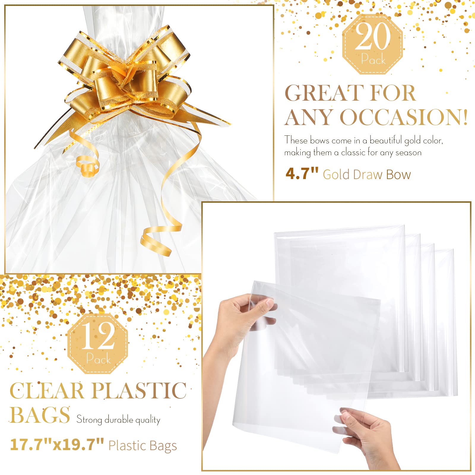 Thenshop plastic bags keep wrapped gifts neat and protected