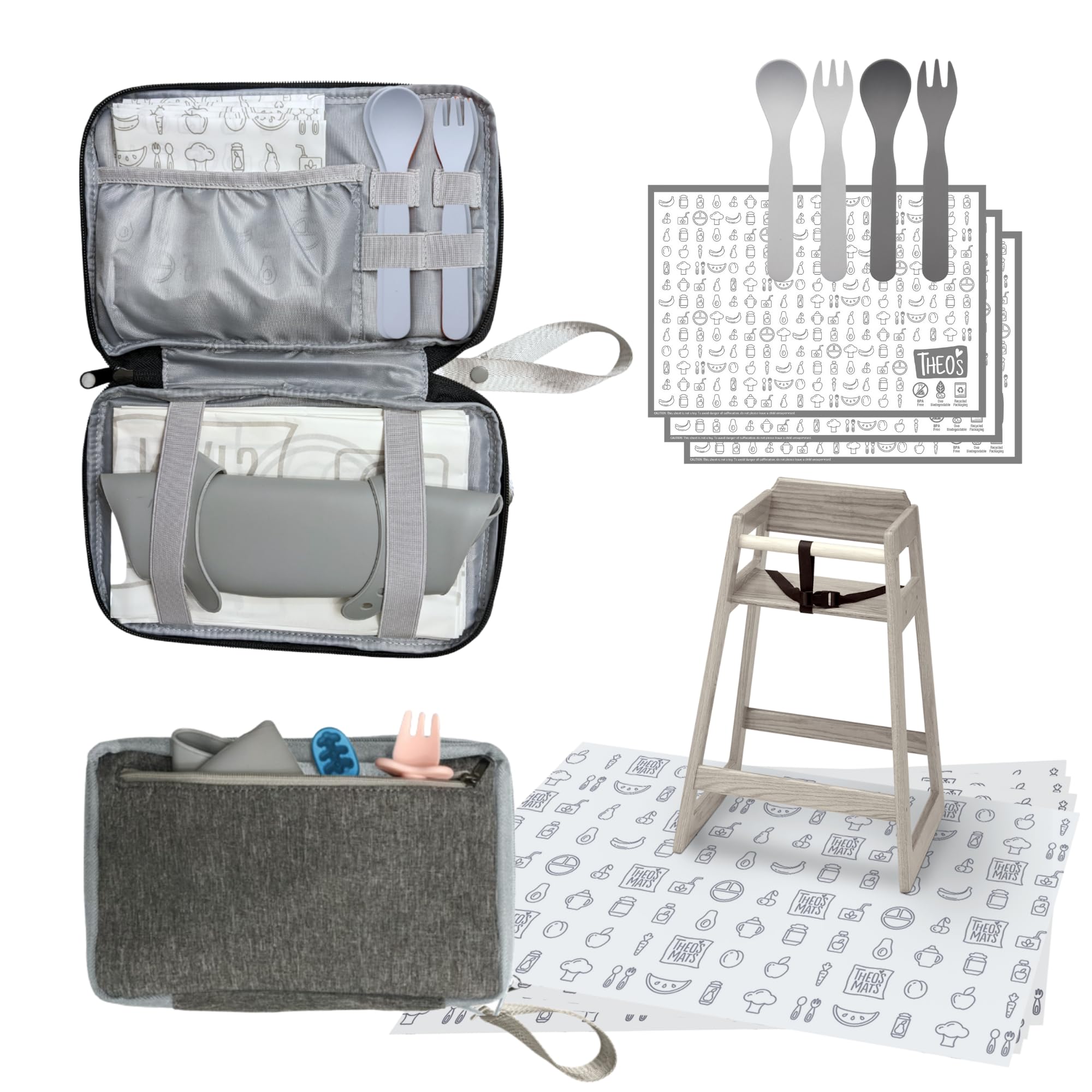 THEO'S baby-led-weaning clutch hero image for on-the-go, mess-free meals.