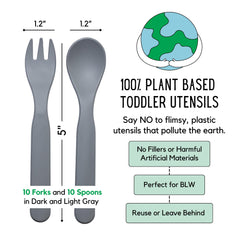 THEO'S baby spoons close-up with rounded edges for safe self-feeding