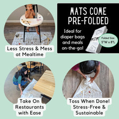 THEO'S MATS biodegradable compostable material offers eco-friendly mess control at home.