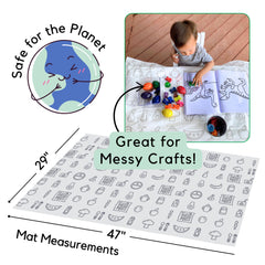 THEO'S MATS travel-friendly folded mat ideal for diaper bag mess-free meals