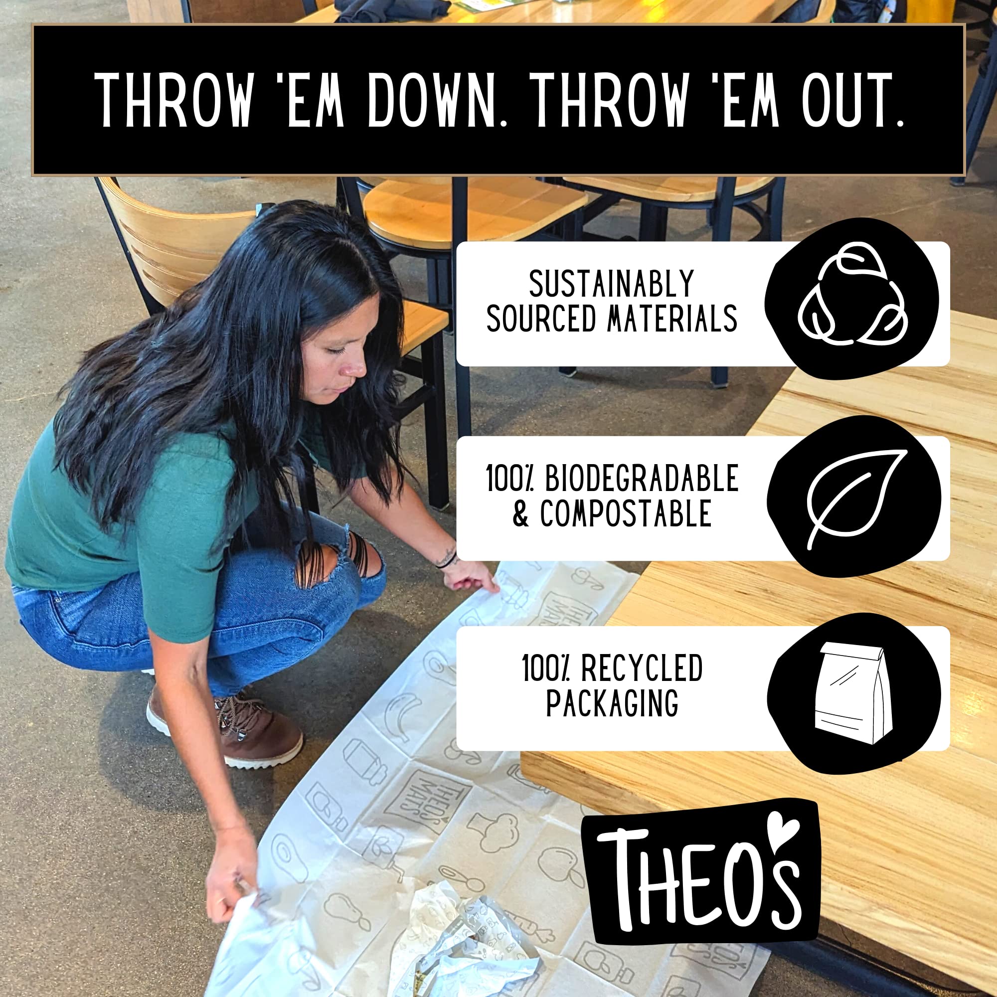THEO'S Mealtime Clutch in a diaper bag supports spontaneous restaurant meals.