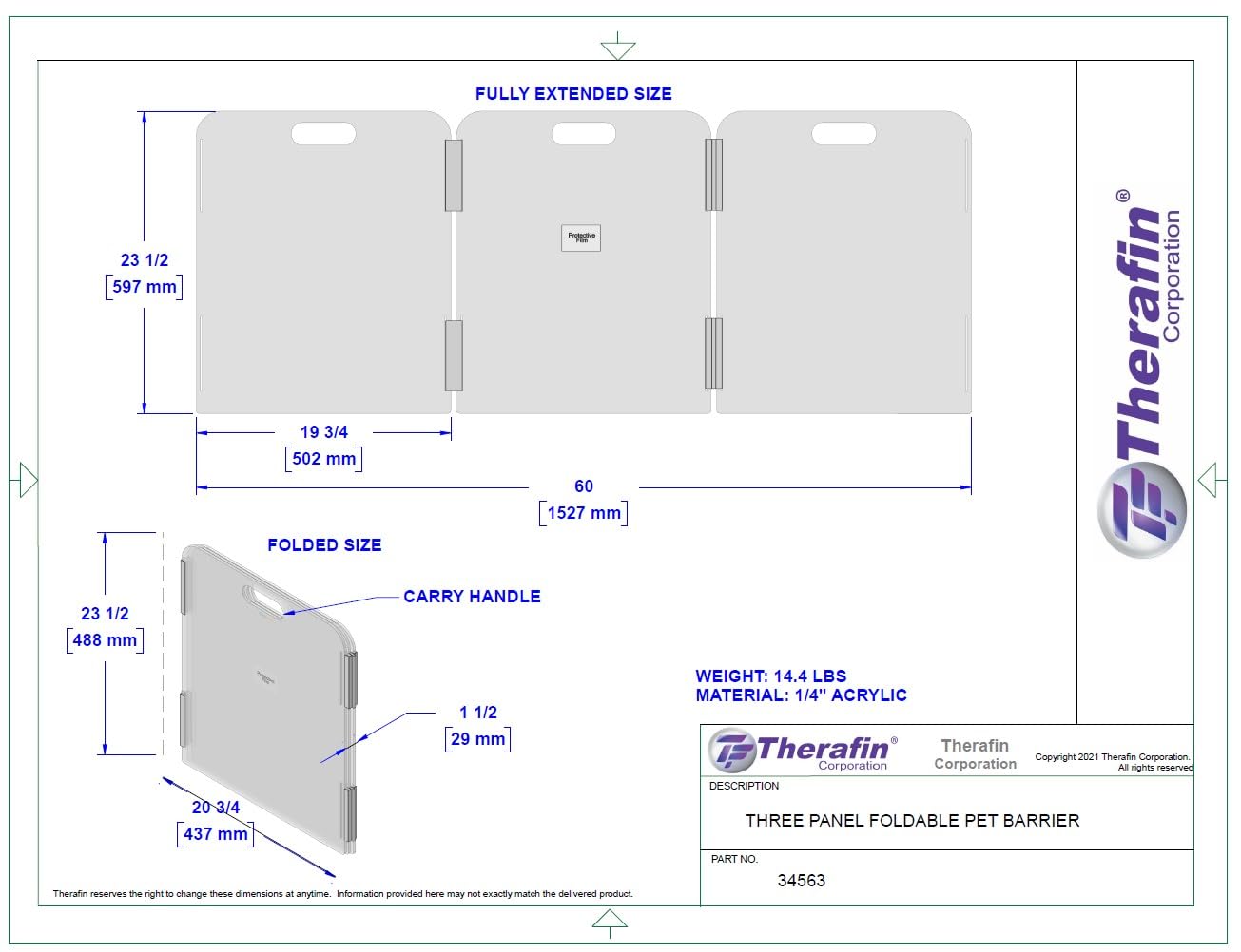 Therafin Pet Barrier decor-friendly design complements various decors without clashing.
