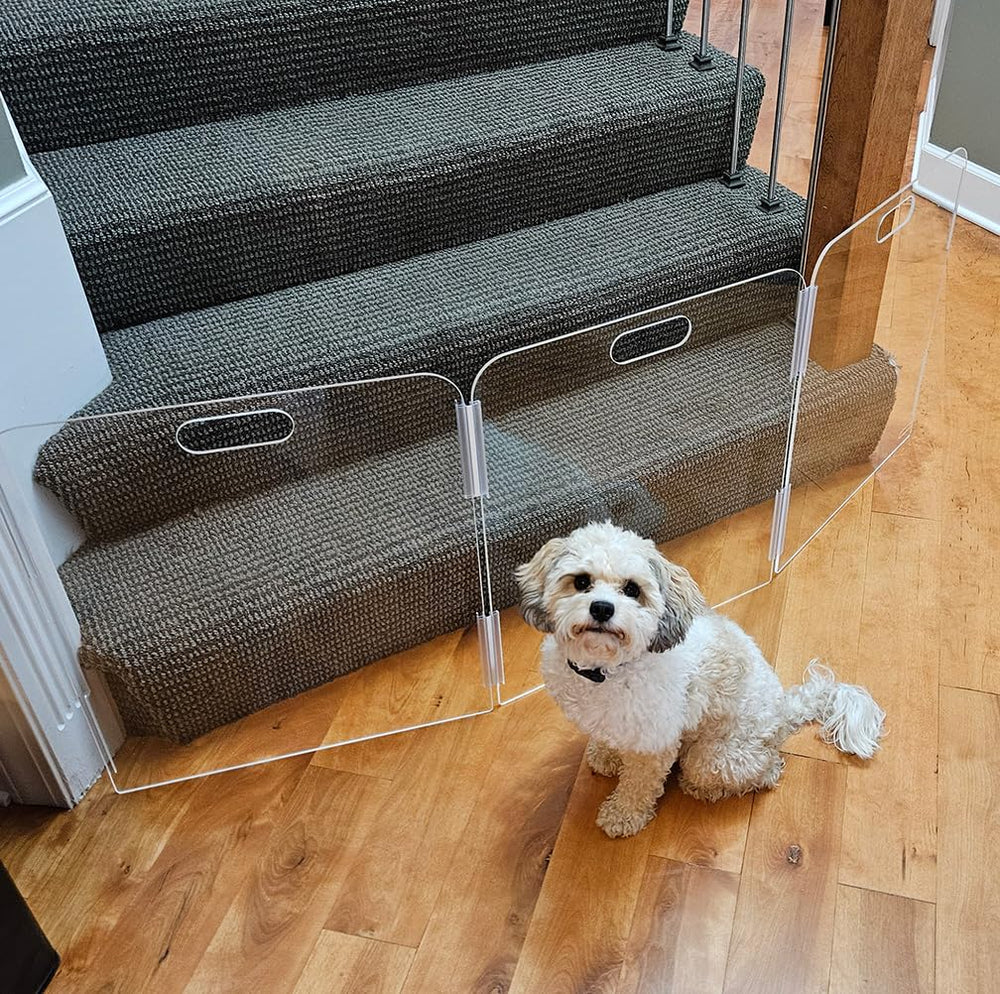 Therafin Pet Barrier folded accordion design for easy storage after use.