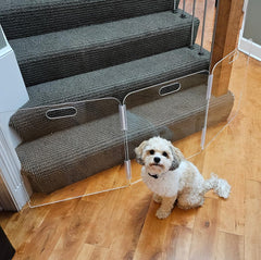 Therafin Pet Barrier folded accordion design for easy storage after use.