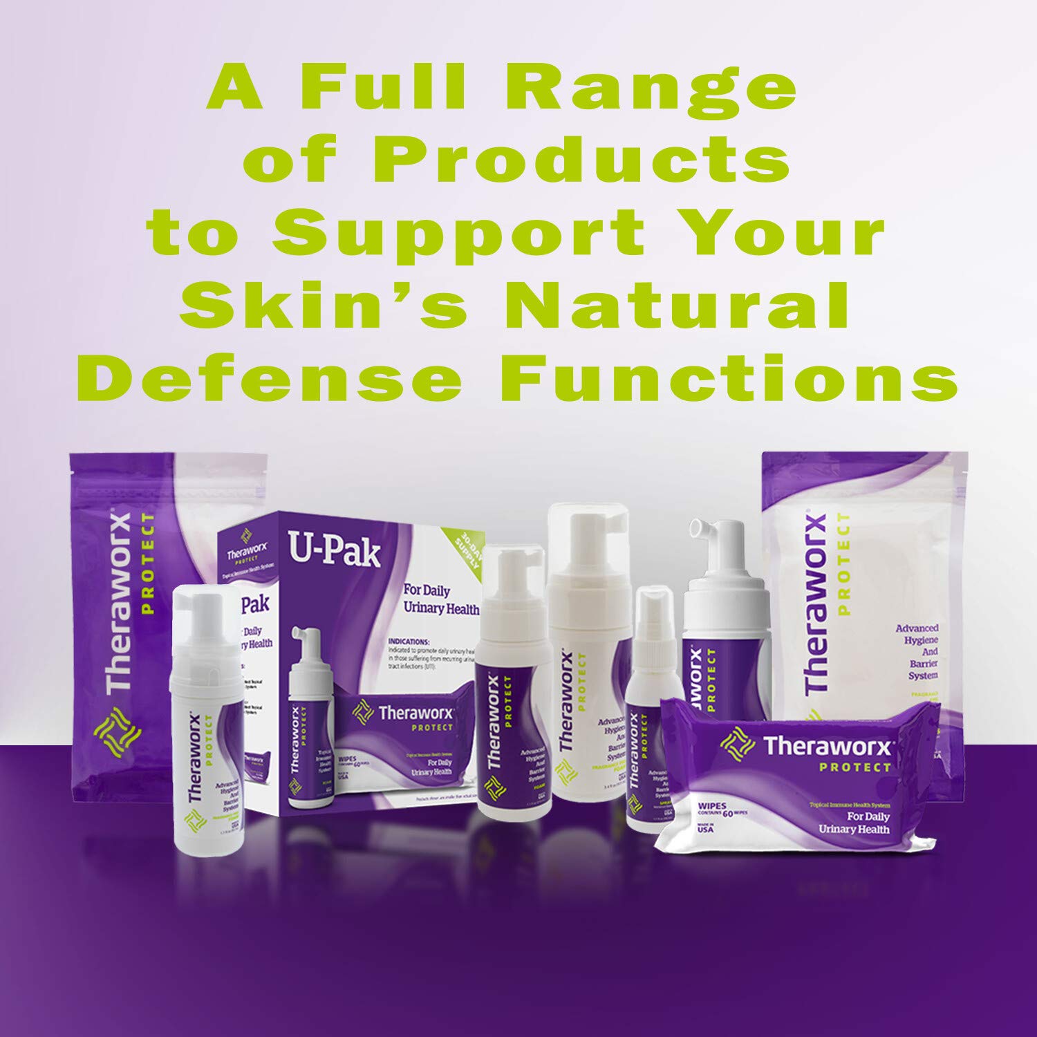 THERAWORX PROTECT foam used on kitchen surfaces for everyday home hygiene.