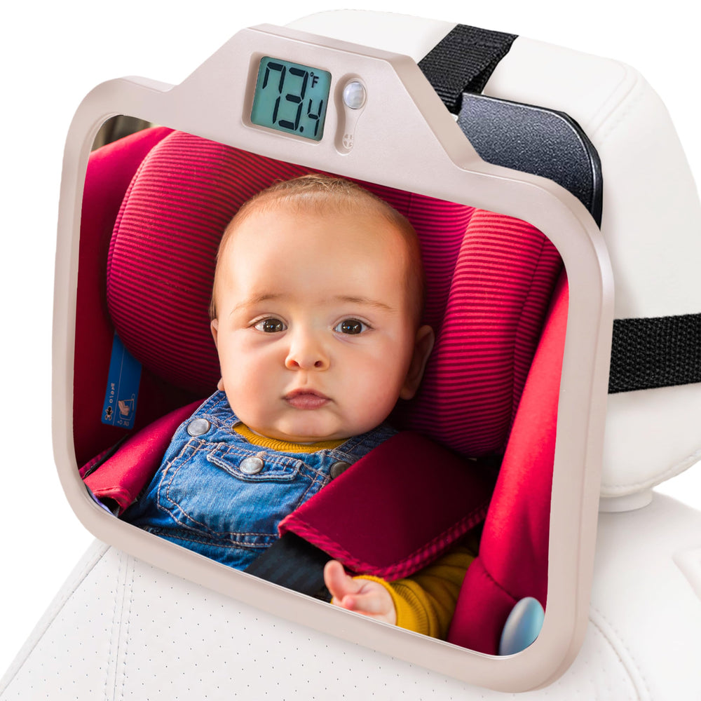 THERMOMIRROR temperature display in the back seat helps monitor your baby's environment