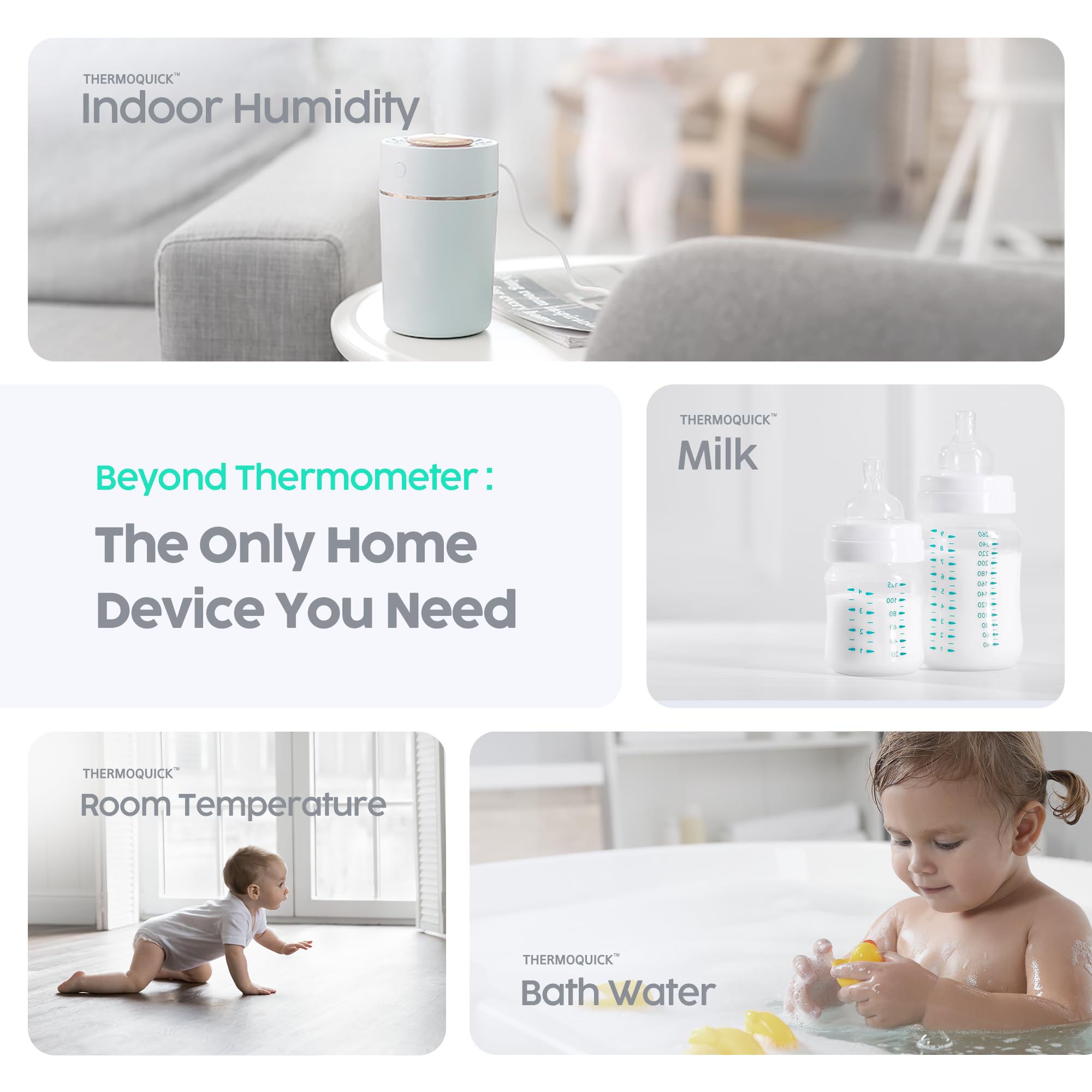 ThermoQuick silent mode lets you check temps without waking sleeping kids.