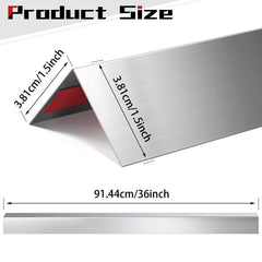 Therwen 36-inch corner guard on wall adds discreet protection with durable stainless steel