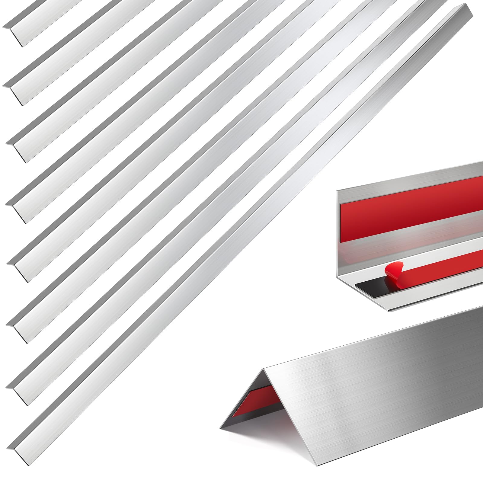 Therwen corner guard with adhesive tape close-up highlights tool-free installation benefits.