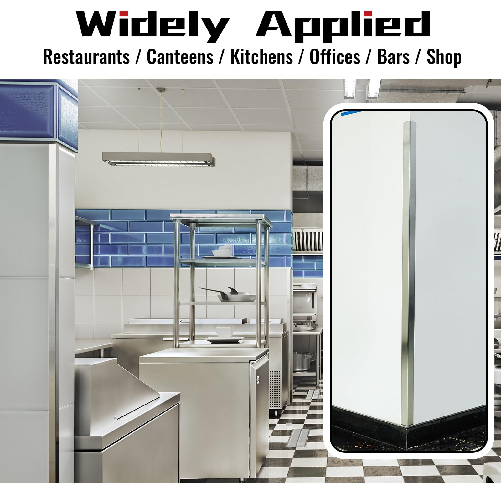 Therwen corner guard ideal for kitchens and bars in commercial settings.