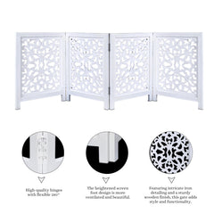 The Wooden Town antique white wood gate in hallway blending with decor.