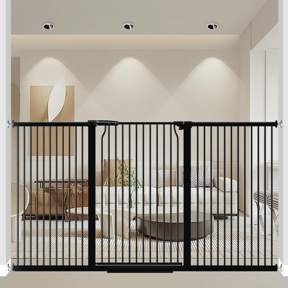 THEYFIRST 40.55-inch extra-tall gate front view for secure doorway containment.