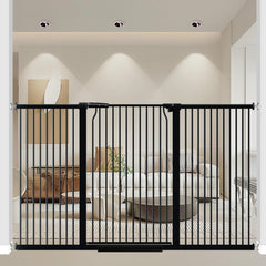 THEYFIRST 40.55-inch gate height closeup shows tall safety for kids and pets.
