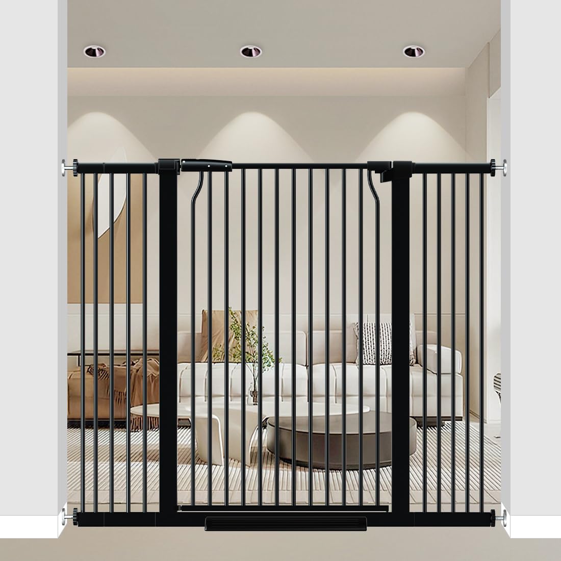 THEYFIRST 40-55 inch tall gate offers extra height for child and pet safety.