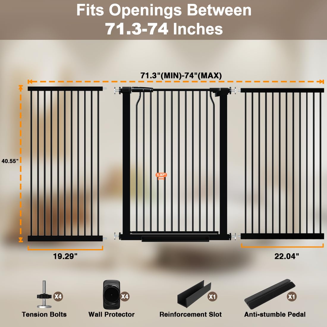 THEYFIRST wide-openings design fits large hallways and doorways.