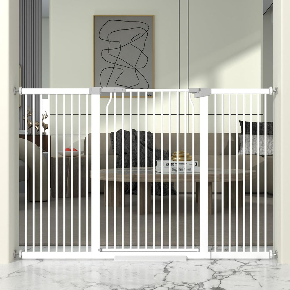 THEYFIRST 41inch cat gate installed in doorway demonstrates tall containment for curious cats