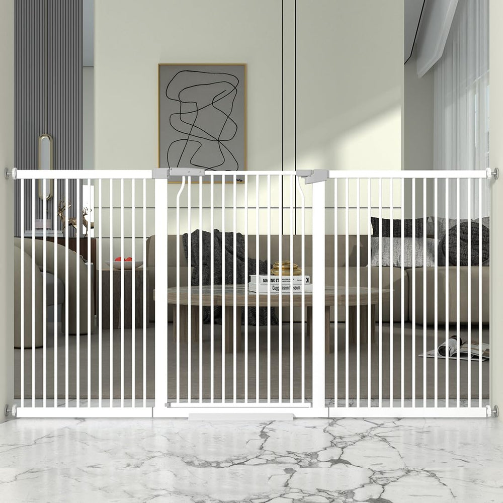 THEYFIRST 41-inch extra tall gate overview, showcasing tall height for pet and child safety in doorways