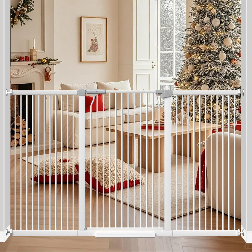 THEYFIRST 41-inch tall gate side view shows tall pet barrier