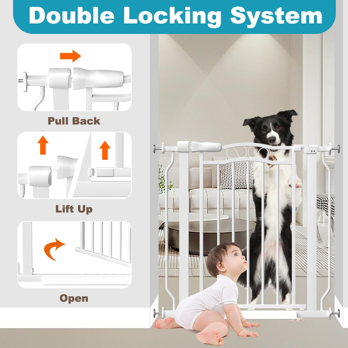 THEYFIRST baby gate wall pads protect walls during daily opening and closing