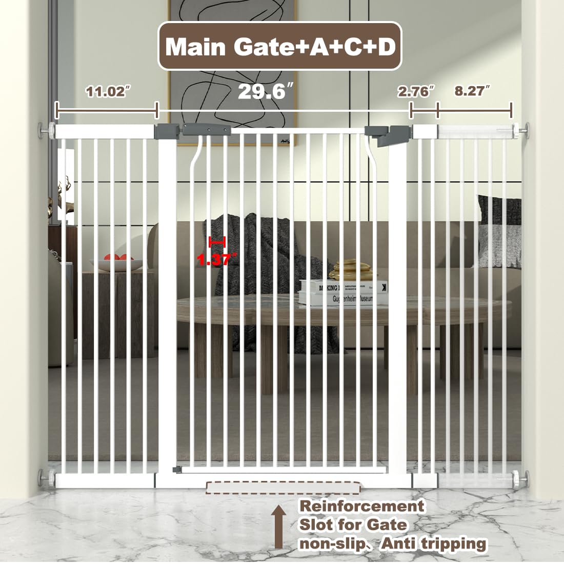 theyfirst cat gate expansion kit shows adjustable width for wider doorways