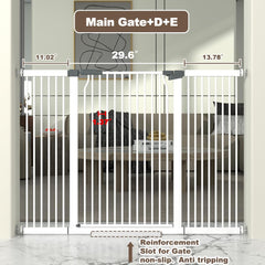 TheyFirst cat gate expansion kit shows adjustable width for widest doorways