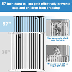 THEYFIRST cat gate narrow gap image shows a tight 1.45-inch gap that prevents squeezing.