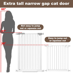 THEYFIRST cat gate ultra-narrow 1.37in spacing prevents escapes and keeps pets secure.