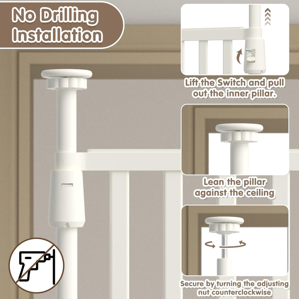 THEYFIRST cat gate white metal finish blends with decor and durability